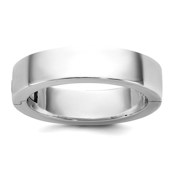 14k Solid White Gold Cliq 5mm Hinged Flat Wedding Band Size 5.5 Wedding Band for Women and Men