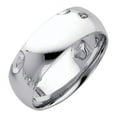thumbnail image 1 of 14k Solid White Italian Gold Comfort Fit Plain Wedding Band 7mm, 1 of 2
