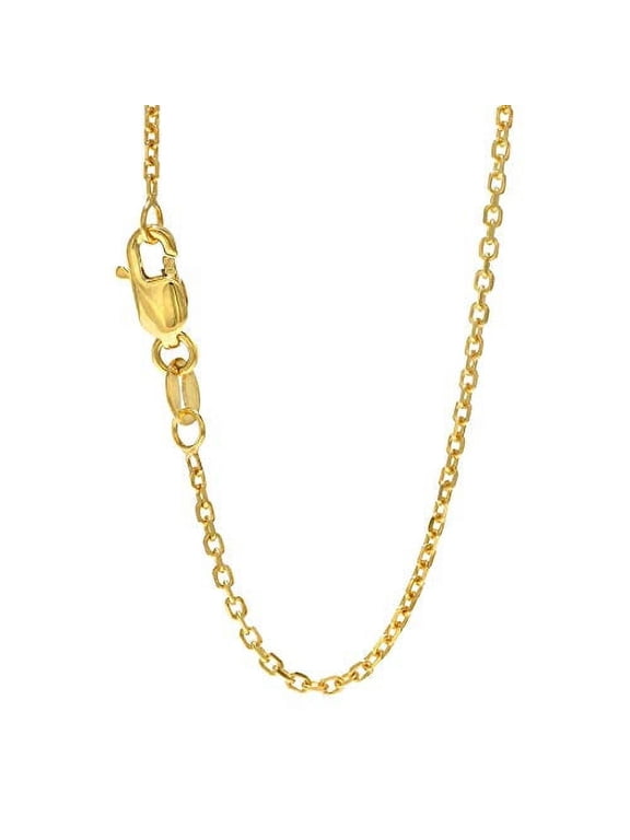 JewelStop 14k Solid Yellow Gold 1.5 mm Cable Chain Necklace, Lobster Claw Clasp-18 Inches, 2.7gr.