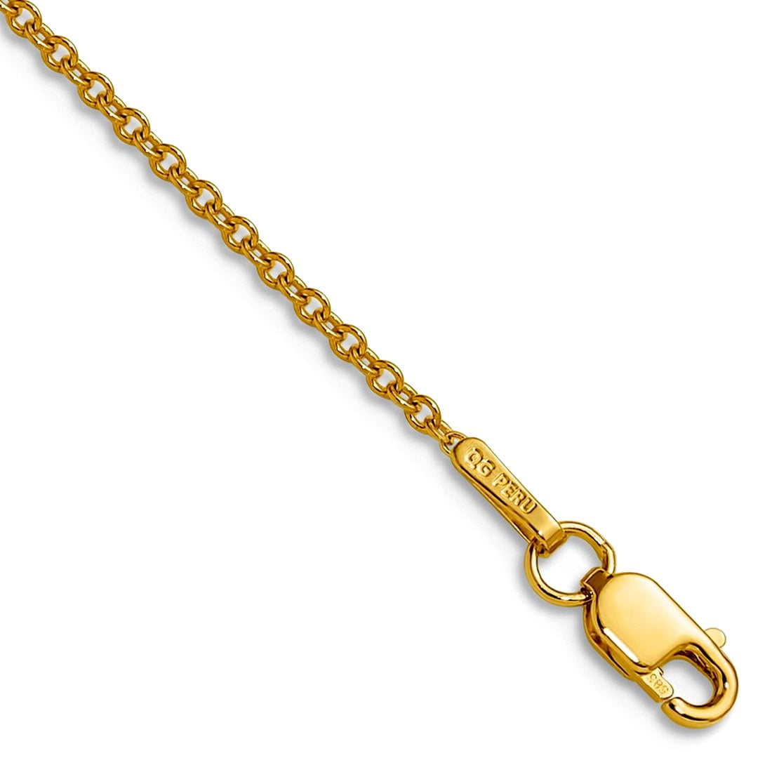 14k Solid Yellow Gold 1.5mm Cable Chain Necklace 20 Inch Chain Necklace ...