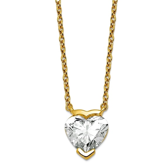 14k Solid Yellow Gold 2ct Cert Love Heart Lab Grown Diamond VS+ F+ Half ...