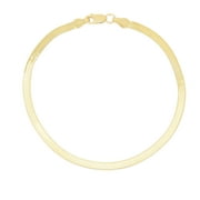 14k Solid Yellow Gold 3mm Herringbone Bracelet 7 Lobster Claw Clasp
