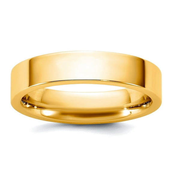 14k Solid Yellow Gold 4.5mm Standard Flat Comfort-Fit Band Size 9 Ring for Women and Men - 6.0 Grams