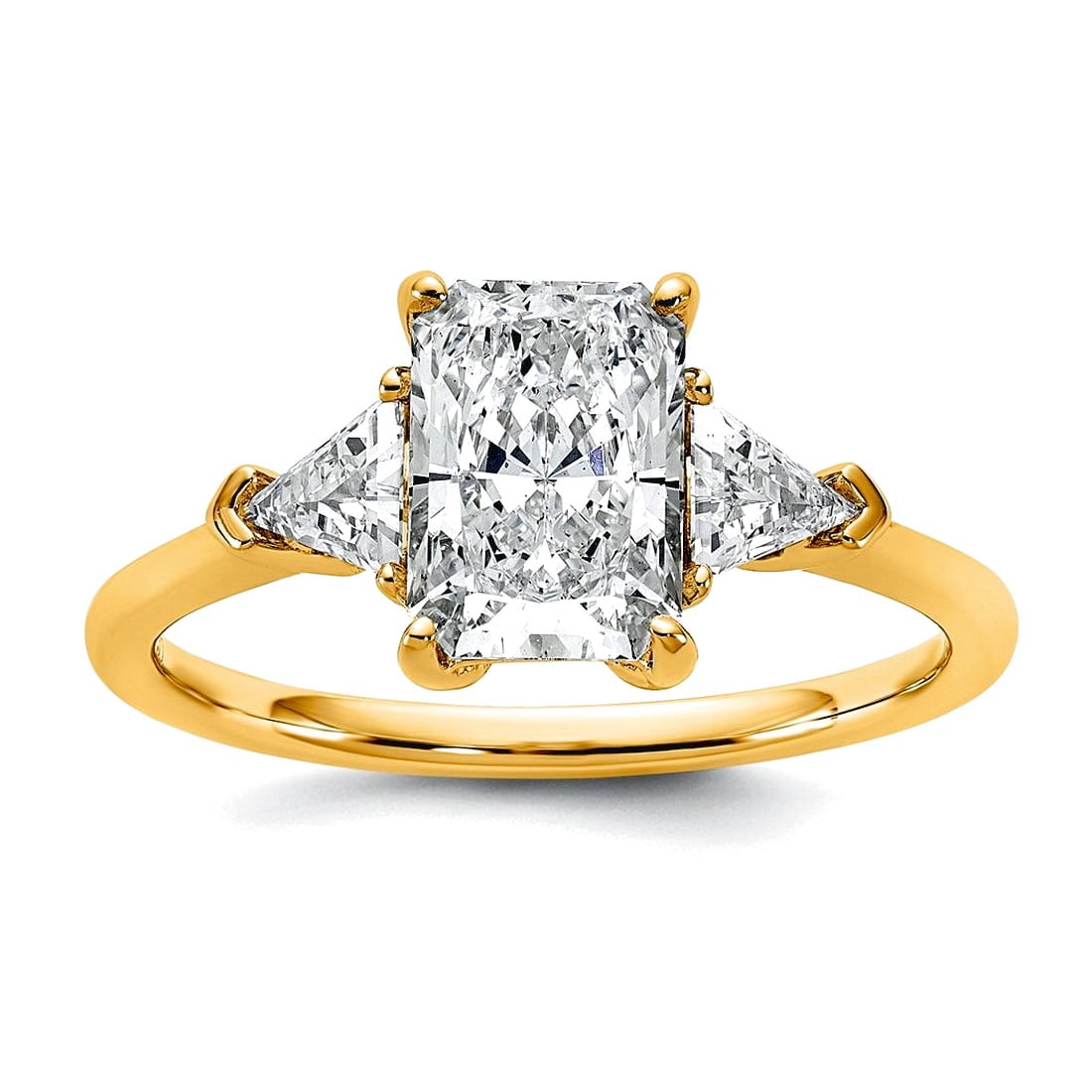14k Solid Yellow Gold Certified Lab Grown VS Def Diamond Eng. Ring With ...