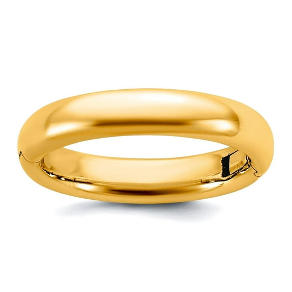 14k Solid Yellow Gold Cliq 4mm Hinged Comfort-Fit Wedding Band Size 4 Wedding Band for Women and Men
