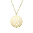 thumbnail image 1 of 14k Solid Yellow Gold Disc Initial D Necklace with Lobster Claw Clasp, Letter D Pendant 15mm , 0.8mm Cable Chain (18"), 1 of 3