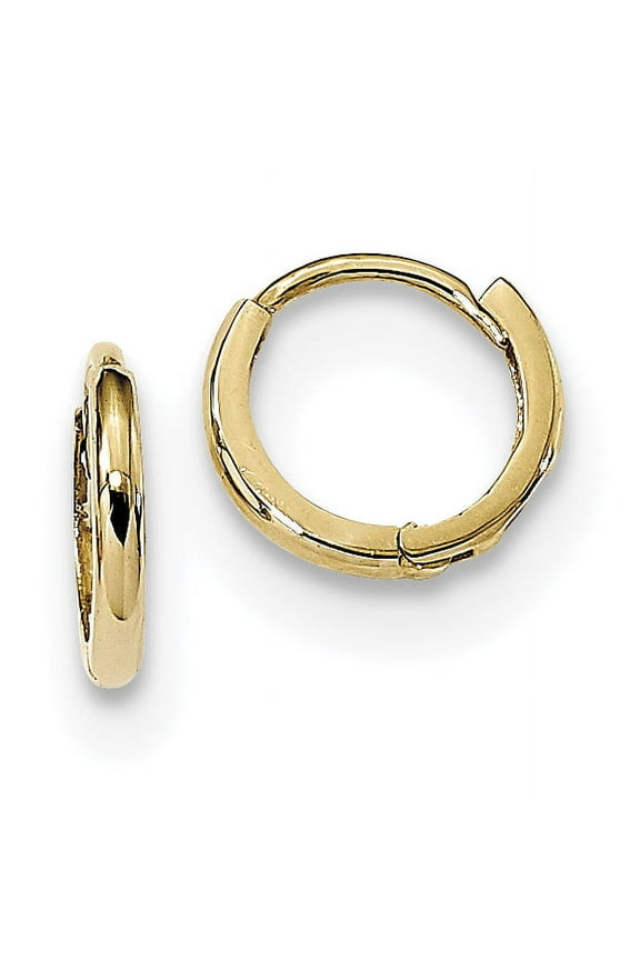 14k Solid Yellow Gold Madi K Polished Hinged Hoop Earrings