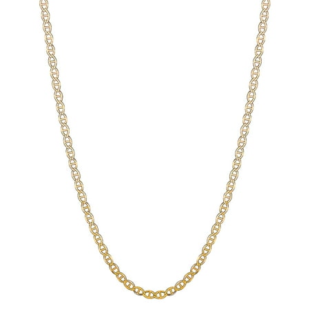 14k Solid Yellow Gold Mariner Link Chain 18 Inches 3.2 Mm