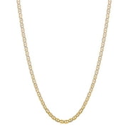 14k Solid Yellow Gold Mariner Link Chain 20 Inches 3.2 Mm