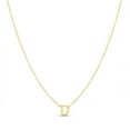thumbnail image 1 of 14k Solid Yellow Gold Mini Initial D Necklace with Spring Ring Closure, Letter D Pendant 5mm, 0.8mm Cable Chain (18"), 1 of 2