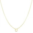 thumbnail image 1 of 14k Solid Yellow Gold Mini Initial O Necklace with Spring Ring Closure, Letter O Pendant 5mm, 0.8mm Cable Chain (18"), 1 of 2