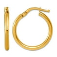 thumbnail image 1 of 14k Solid Yellow Gold Polished 2x19.5mm Round Hoop Earrings 21x19.5mm Wide 2mm Thick Hoop Earring for Women, 1 of 2