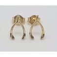 thumbnail image 1 of 14k Solid Yellow Gold Wishbone Good Luck Stud Earrings Push Back 9MM, 1 of 9