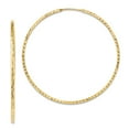 thumbnail image 1 of 14k Sparkle-Cut Square Tube Endless Hoop Earrings - 2.2 Grams - Measures 55x54.5mm Wide 1.35mm Thick, 1 of 2