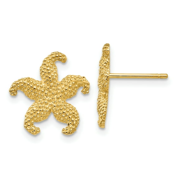 14k Starfish Post Earrings 14k Yellow Gold Earrings