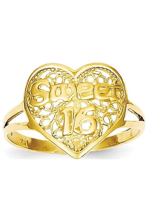 14k Sweet 16 Heart Ring