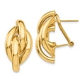 thumbnail image 1 of 14k Swirl Omega Back Post Earrings, 1 of 2