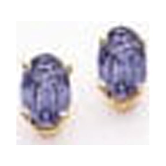 14k Tanzanite Post Earrings in 14k Yellow Gold