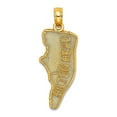 thumbnail image 1 of 14k Solid Yellow Gold Textured Hilton Head Map Pendant Necklace 25.3x9.54mm Wide 0.86mm Thick Pendant for Women, 1 of 2