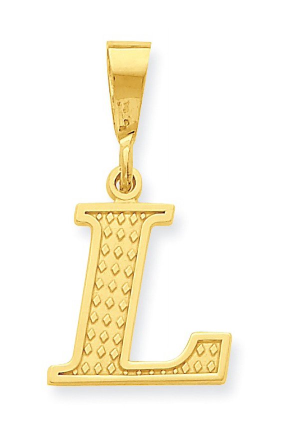 14k Textured Initial L Charm C1449
