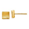 thumbnail image 1 of 14k Textured Polished Gold Post Earrings 7x6mm Wide Stud Earring for Women - .8 Grams, 1 of 2