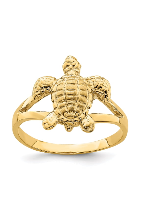 14k Textured Sea Turtle Ring R837