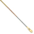 thumbnail image 1 of 14k Tri-Color 1.5mm Diamond-cut Rope Chain Anklet, 1 of 1