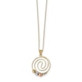 thumbnail image 1 of 14k Tri-Color Diamond-cut Beads on Spiral Pendant Necklace, 1 of 4
