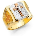thumbnail image 1 of 14k Tri Color Gold Cubic Zirconia Men's Gold Ring for Men's (TOP1408, 9), 1 of 3