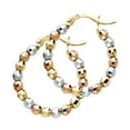 thumbnail image 1 of 14k Tri-Color Gold Disco Ball Hoop Earrings , (20mm X 20mm), 1 of 2