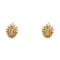 thumbnail image 1 of 14k Tri-Color Gold G-Lupe Cubic Zirconia Post Earrings , (10mm X 8mm), 1 of 2