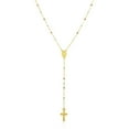 thumbnail image 1 of 14k Tri Color Gold Lariat Rosary Necklace 26 in, 1 of 2