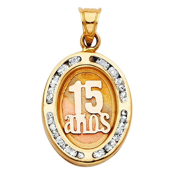 14k Tri-Color Gold Sacrament Present Quinceanera Gift Pendant Holy Spirit Charm Jewelry Female