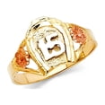 thumbnail image 1 of 14k Tri Color Italian Gold Horse Shoe Quinceañera 15 Años Ring 11mm - s7.5, 1 of 1