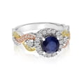 thumbnail image 1 of 14k Tri-Color Sapphire and Diamond Ring, 1 of 3