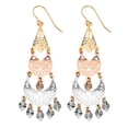 thumbnail image 1 of 14k Tri-color Gold Filigree Chandelier Earrings , (57mm X 21mm), 1 of 2