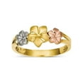 thumbnail image 1 of 14k Tri-color Plumeria Ring, 1 of 2