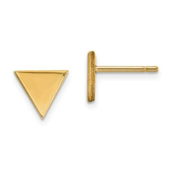 14k Triangle Post Earrings - 1.2 Grams - Measures 8x8mm Wide
