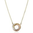 thumbnail image 1 of KoolJewelry 14k Tricolor Gold High Polish Adjustable Length Love Knot Necklace (fits 16" or 18"), 1 of 5