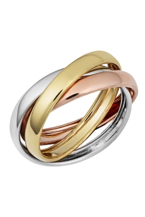 KoolJewelry 14k Tricolor Gold High Polish Rolling Ring