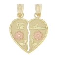 thumbnail image 1 of 14k Tricolor Gold, Sharing Heart Rose & Te Amo Pendant Love Charm 16mm, 1 of 5