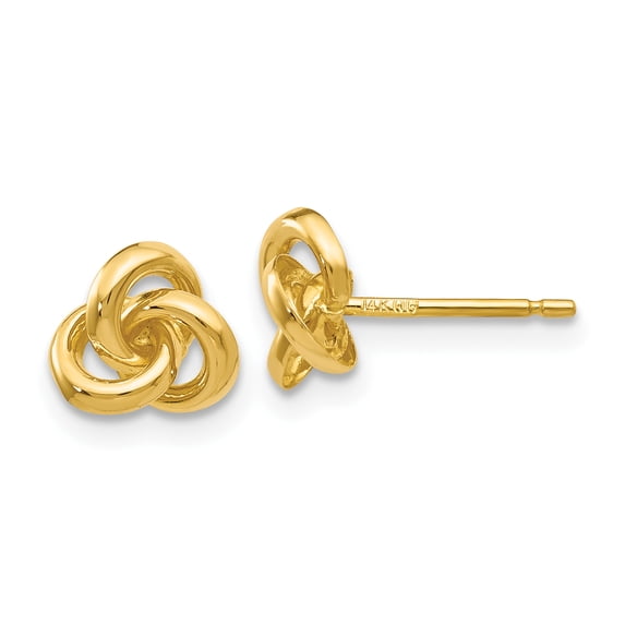 14k Trinity Knot Earrings 14k Yellow Gold Earrings