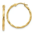 thumbnail image 1 of 14k Twist Hoop Earrings 14k Yellow Gold Earrings, 1 of 3