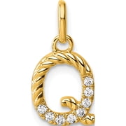 Jewelry by Sweet Pea 14K Yellow Gold Twisted .07 ct. Diamond Initial Q Charm