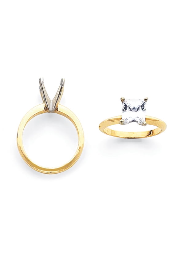 14k Two-Tone 1.25ct. Light-Weight 4-Prong Solitaire Mounting