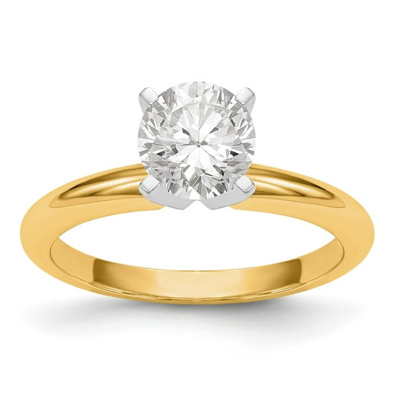 14k Two-Tone 1/3 carat Heavy-Weight Half-Round 4-Prong Round Solitaire Ring Mounting