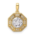 thumbnail image 1 of 14k Two Tone 3/4 carat Lab Grown Diamond VS/SI+ G+ Octogon Halo Pendant, 1 of 4