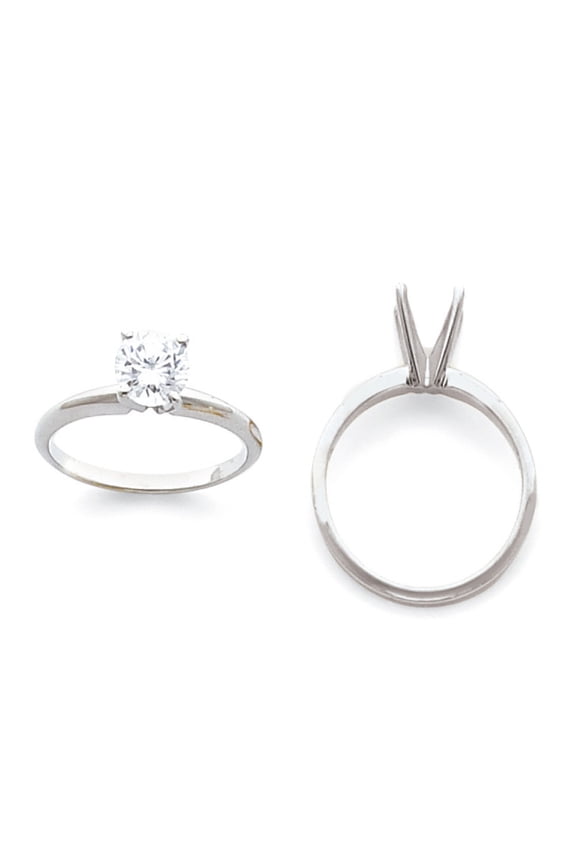 14k Two-Tone 3.5mm Domed Comfort-Fit Rocker Ring Mounting