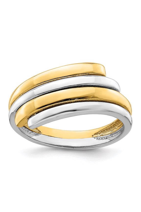 14k Two-Tone Crossover Band R896