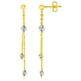 thumbnail image 1 of 14k Two Tone Drop Earrings with Textured Beads, 1 of 2